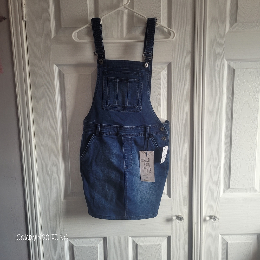 Denim Overall Skirt - Blue